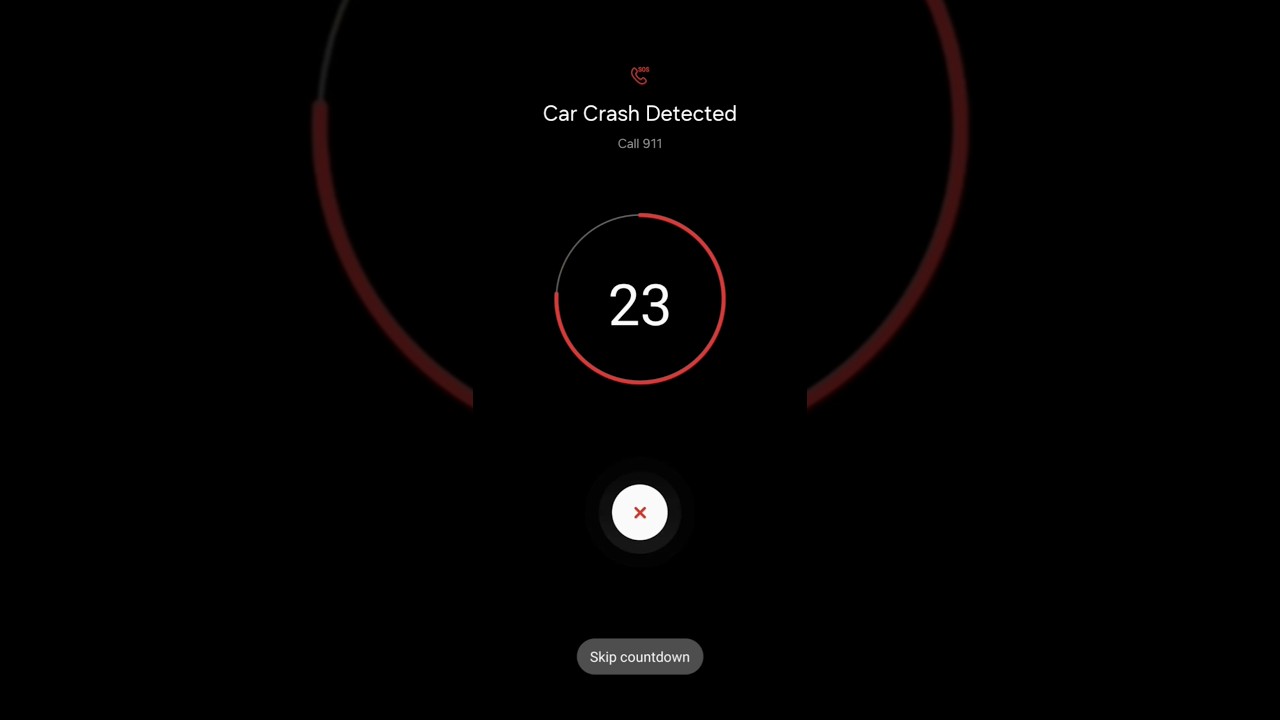 Samsung Galaxy Car Crash Detection Screen and Sound (not real)