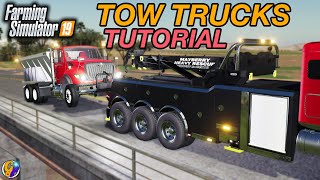 HOW TO USE TOW TRUCKS IN FS19 (Attach Hook & Tow Bar Tutorial) FARMING SIMULATOR 19