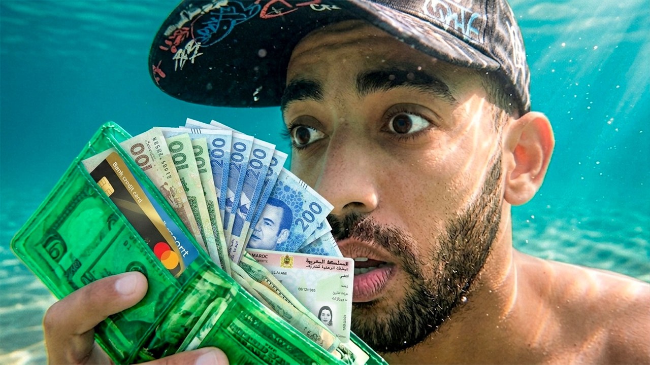 لقيت محفظة نقود في قاع البحر عامرة فلوووس💰😱 لن تصدق كم وجدت داخلها 🌊 Found a Full Wallet Underwater!