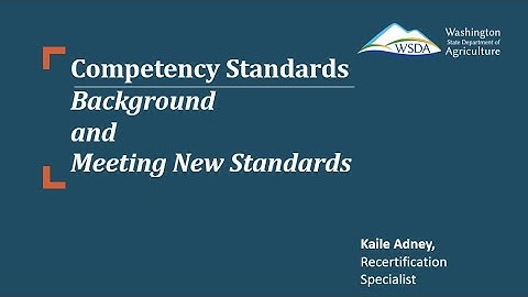 Competency Standards - Pesticide Licensing and Recertification