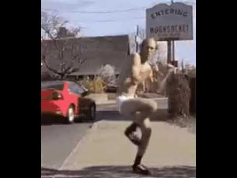 Man dancing in underwear