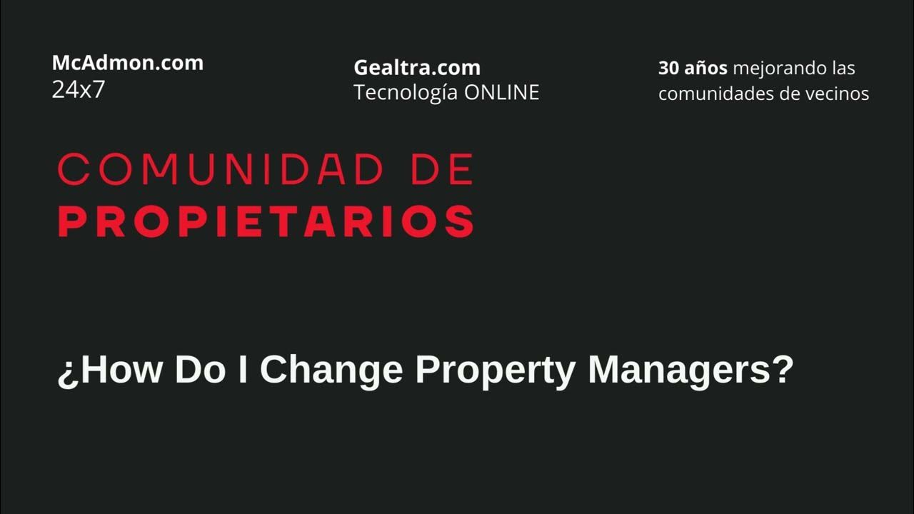 How to urgently change of property administrator youtube