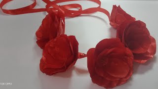 Crown HeadbandDIY satin ribbon flower31 Wedding crown تاج من ورود االستان لحنة العروس الجزائرية