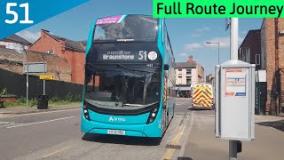 Full Route Journey - 51 Arriva Midlands - Leicester City Centre to Braunstone