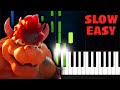 Bowser - Peaches (The Super Mario Bros. Movie) - SLOW EASY Piano Tutorial