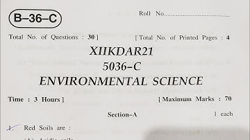 previous year class 12th question paper environmental science jkbose ||kashmir division || class12th