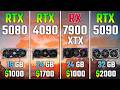 RTX 5080 vs RTX 4090 vs RX 7900 XTX vs RTX 5090 | Test in 7 Games