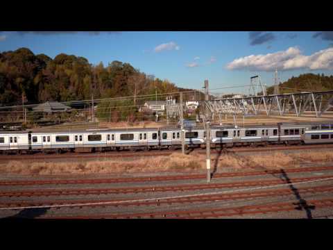 [4K]Drone Video：総武線快速と並走