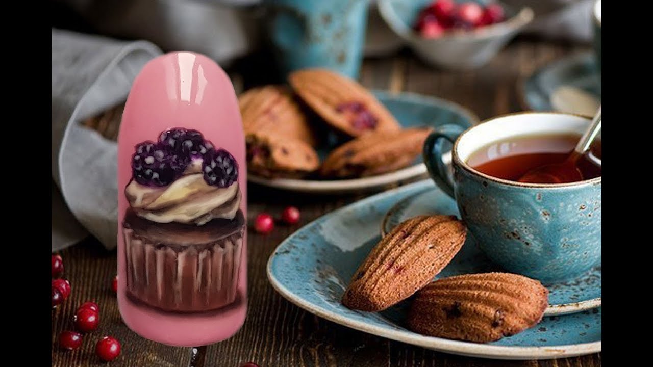 Blackberry Cupcake Nail Design