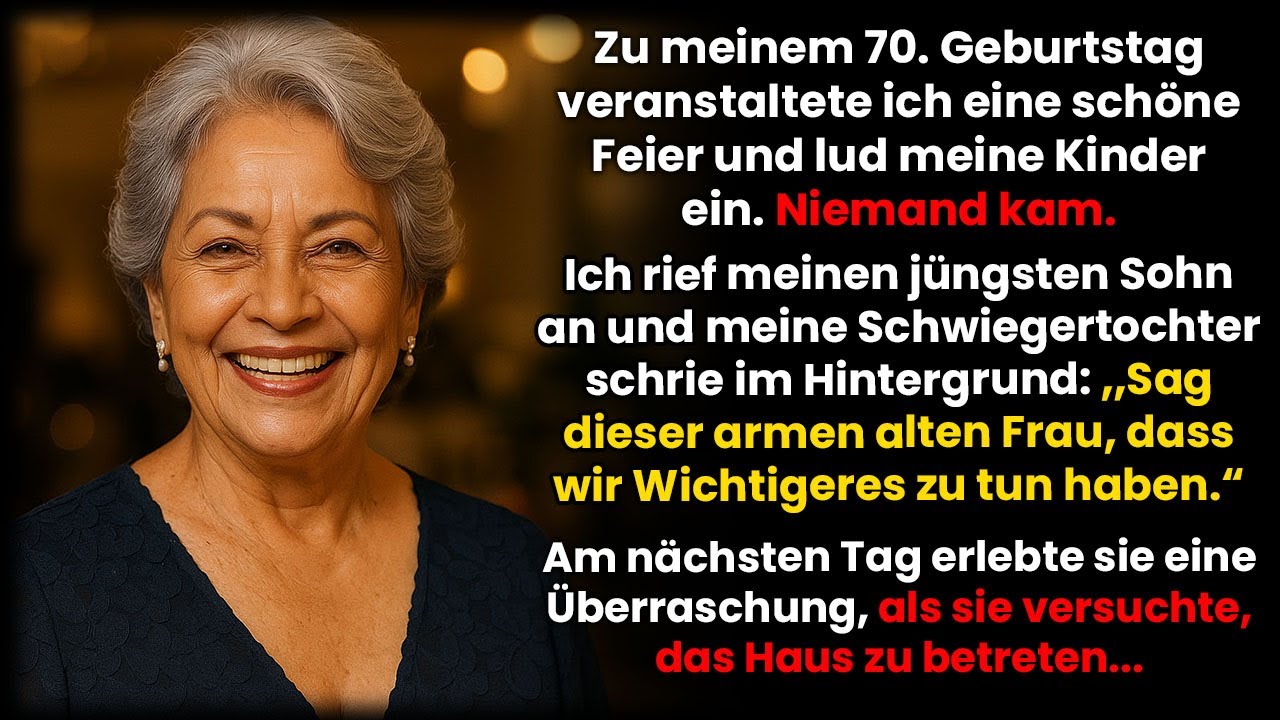Zu meinem 70. Geburtstag lud ich meine Kinder zu einer schönen Feier ein–doch niemand kam. Ich rief