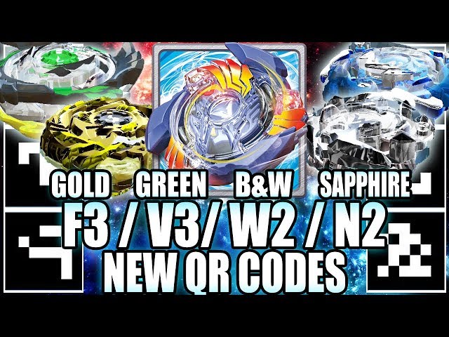 QR CODES GOLD FAFNIR, W2 P&B, V3 VERDE, N2 SAFIRA! - BEYBLADE BURST APP