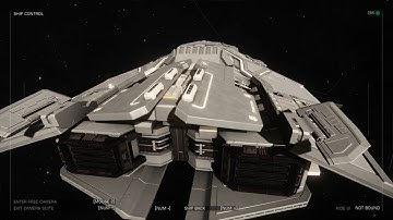 Elite Dangerous Federal Corvette and hangar ship view