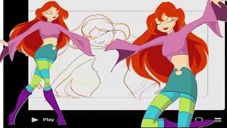 WINX CLUB X W.I.T.C.H crossover ,FULL 2D ANIMATION PROCESS using procreate dream.