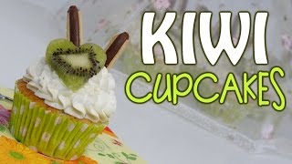 Cupcakes de kiwi con corazones y galletas de chocolate