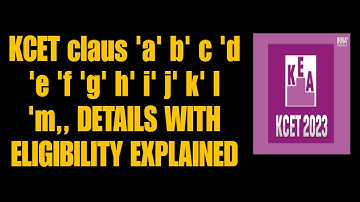 All eligibility clauses from a to o |explained in kannada students solution