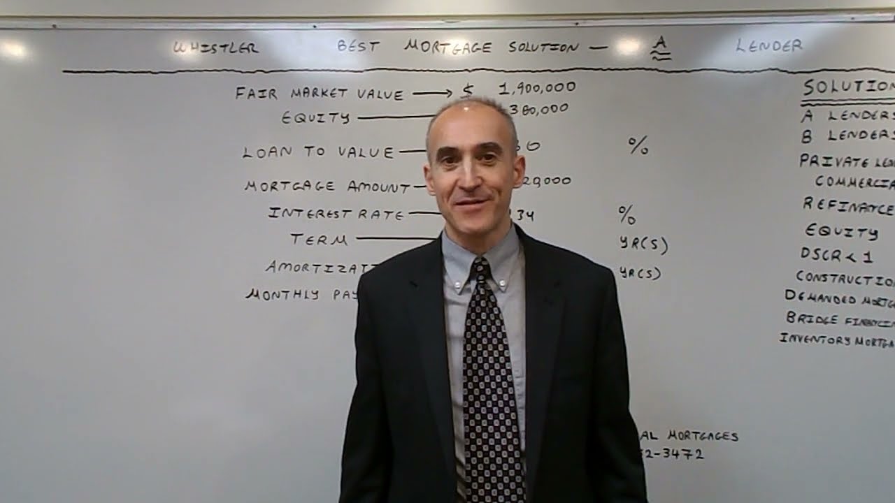 Whistler Best Mortgage Solution with an A Lender - Rate of 4.34%