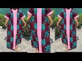 How To Make Trendy Boubou With Front Slit / Buildup coller.(Detailed)