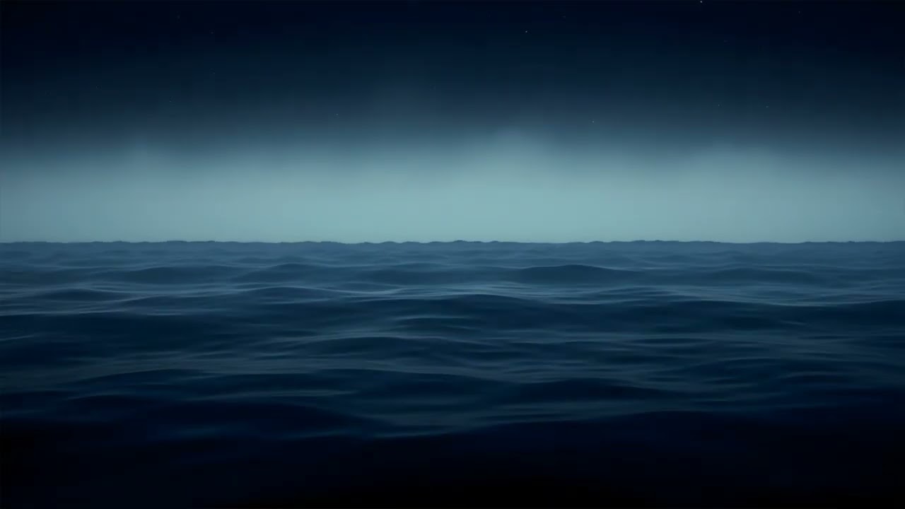 Alone at Sea with Ocean Waves and Soft Piano | Calm Night Ambience for Sleep and Anxiety Relief