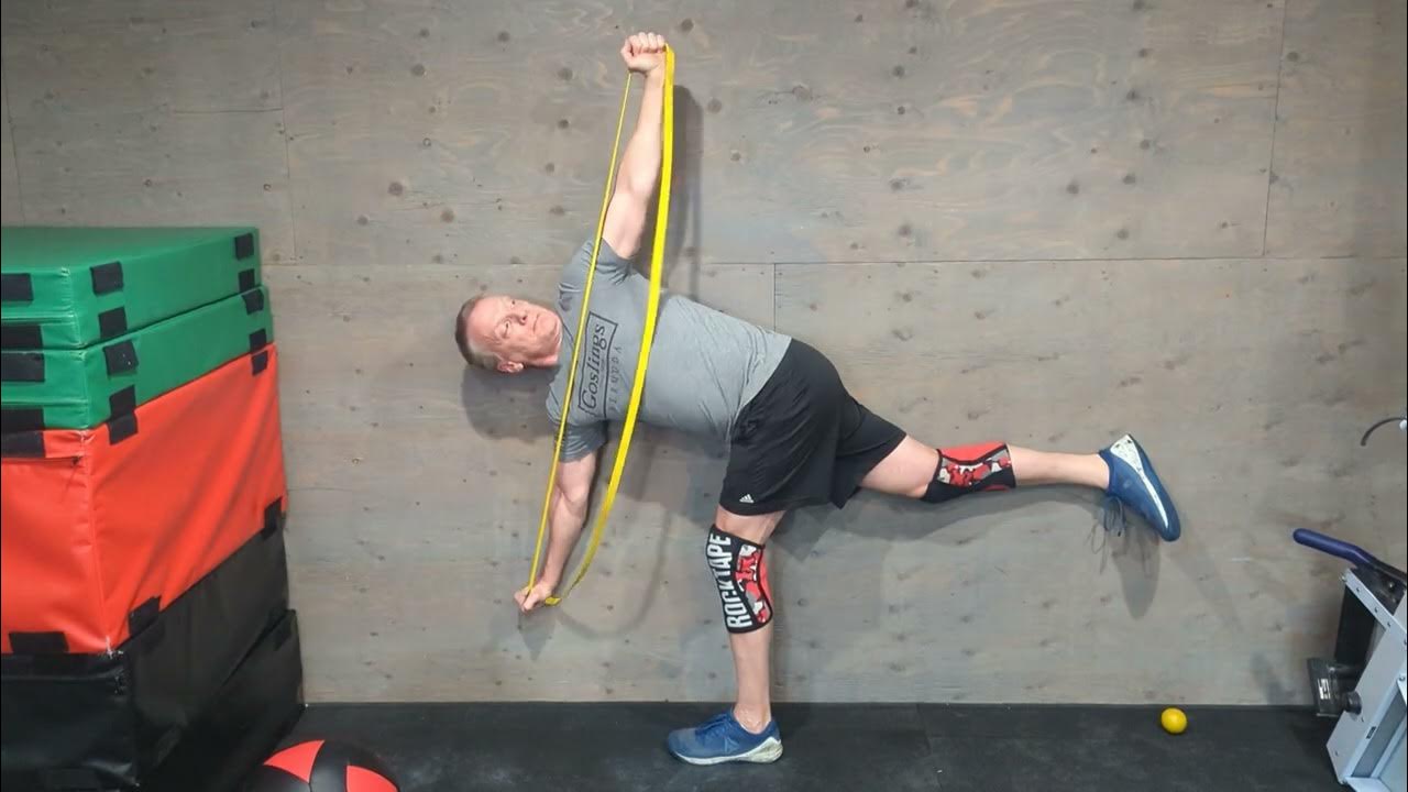 Single Leg RDL Against Wall with Banded Thoracic Spine Rotation YouTube
