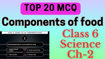 Most important 20 MCQs on Class 6 Science Ch-2 Components of food