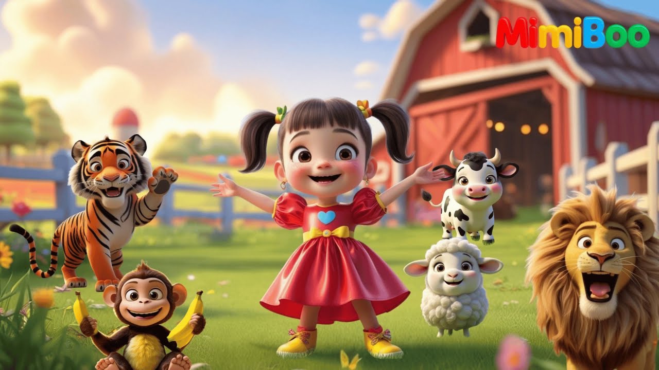 Animal Song for Kids 🐾 | Learn Animals with Mimi & Boo | Mimiboo Nursery rhymes & kids songs