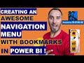 Power BI Learning- Create an AWESOME Navigation Menu - with BOOKMARKS -  Easy to use & set up!
