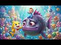 Bebé Tiburón vs Pez Monstruo Gigante 👹 Canciones Infantiles y Rimas para Niños y Bebés Rescate Mar