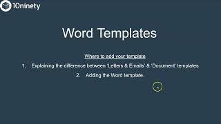 Adding Word Templates