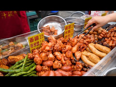週二限定頭家厝夜市!! 在地人狂推的夜市.每家都讓人垂涎三尺/會噴水的香腸.人氣蜜汁碳烤.碳烤雞排 / Charming Taiwanese night market snacks