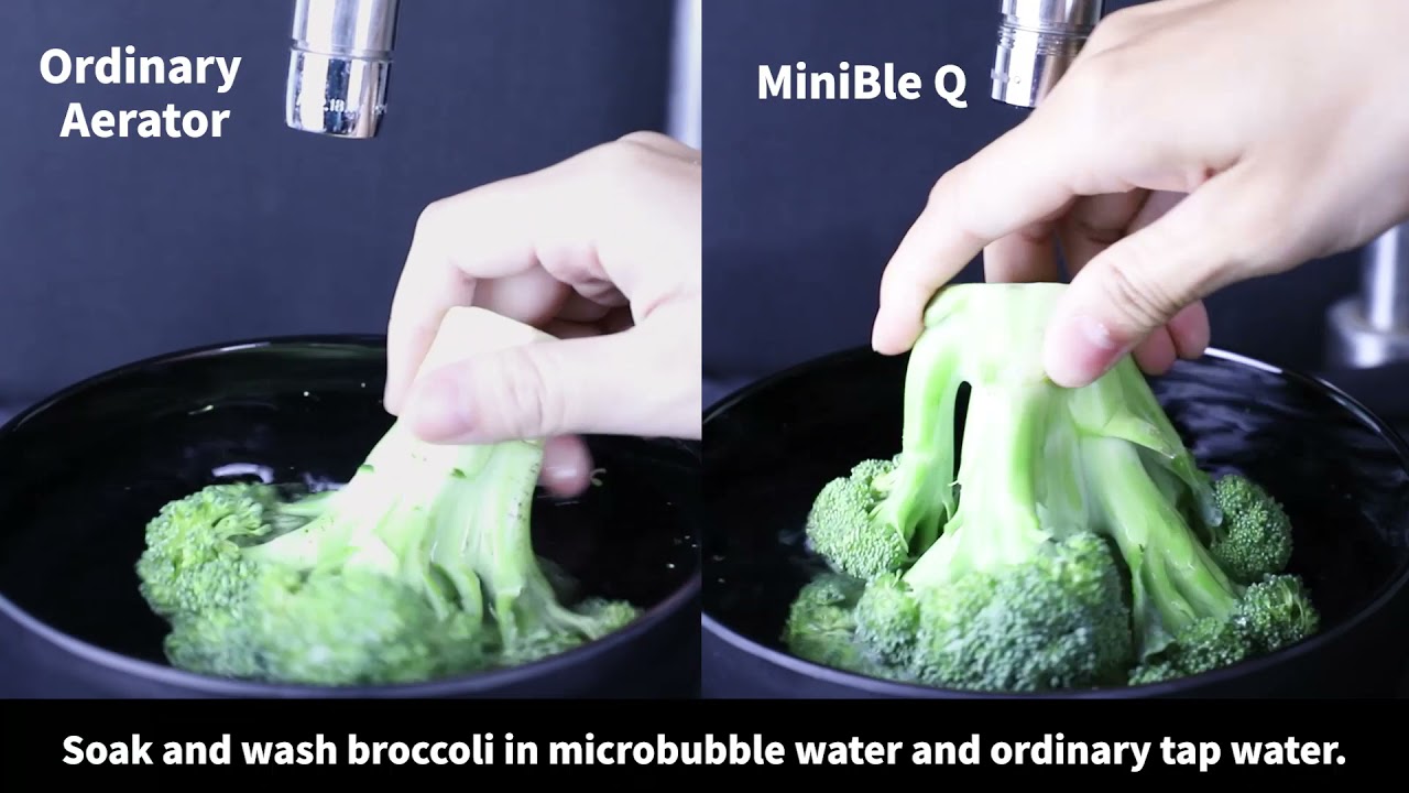 The Mightiest Microbubble Aerator MiniBle Q｜Broccoli Cleansing Comparison