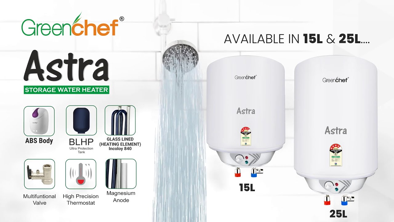 Greenchef Astal Storage water heater 15L 25L - YouTube