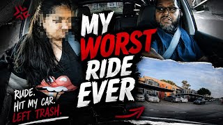 My WORST Uber Ride Ever! Rude Passenger Hits My Car & Tries to Leave Trash Behind!