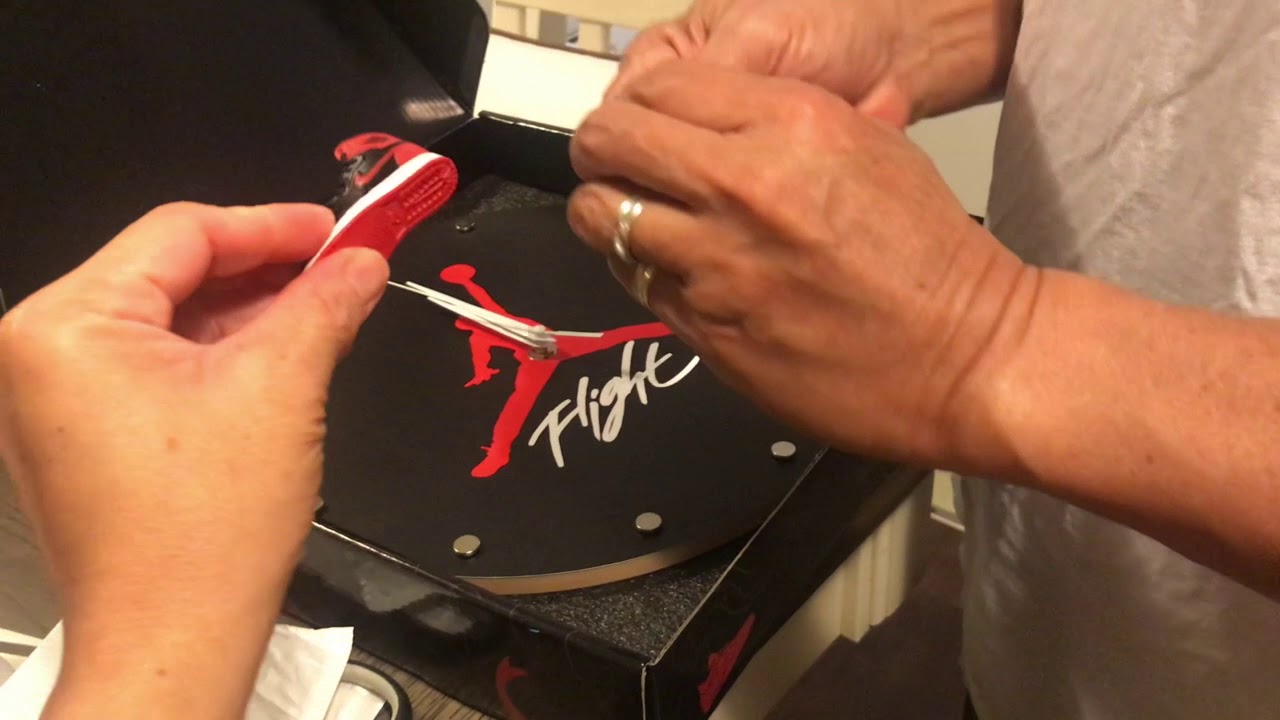 michael jordan clock with mini sneakers