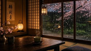 Kyoto Tea House Spring Rain | 1 Hour Smooth Jazz for Deep Focus & Study