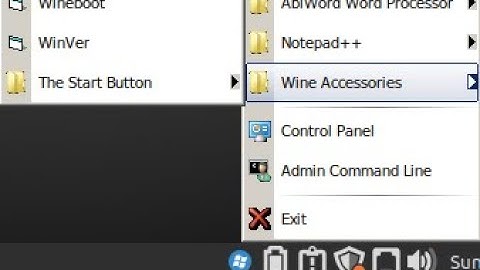 Wine Start Menu for Linux, launched as a Tray Icon