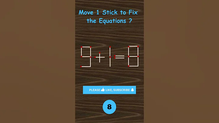 Mind Blowing Trick: Move Only 1 Matchstick | 9 + 1 =8 #shorts #youtubeshorts
