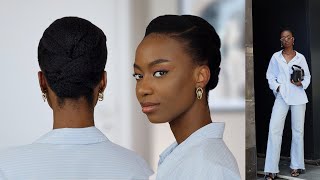 EASY CLASSY UPDO AFTER WASH DAY ON 4C NATURAL HAIR + OUTFIT INSPO