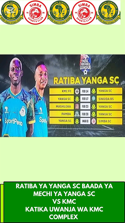 RATIBA YA YANGA SC LIGI KUU TANZANIA BARA #yangasc #simbasc #simbasclive #yangascmedia