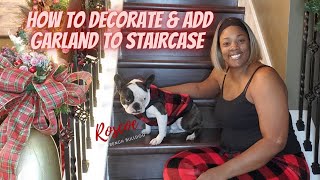 🎄New! HOW TO CREATE  BREATHTAKING CHRISTMAS GARLAND FOR YOUR STAIRCASE|Garland Staircase decor ideas