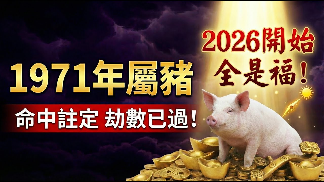 1971年的豬，命中註定的一劫已過！2026年55歲開始，後半輩子全是福！