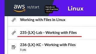 Working with Files | Amazon re/start | Hands on lab Practice | Linux