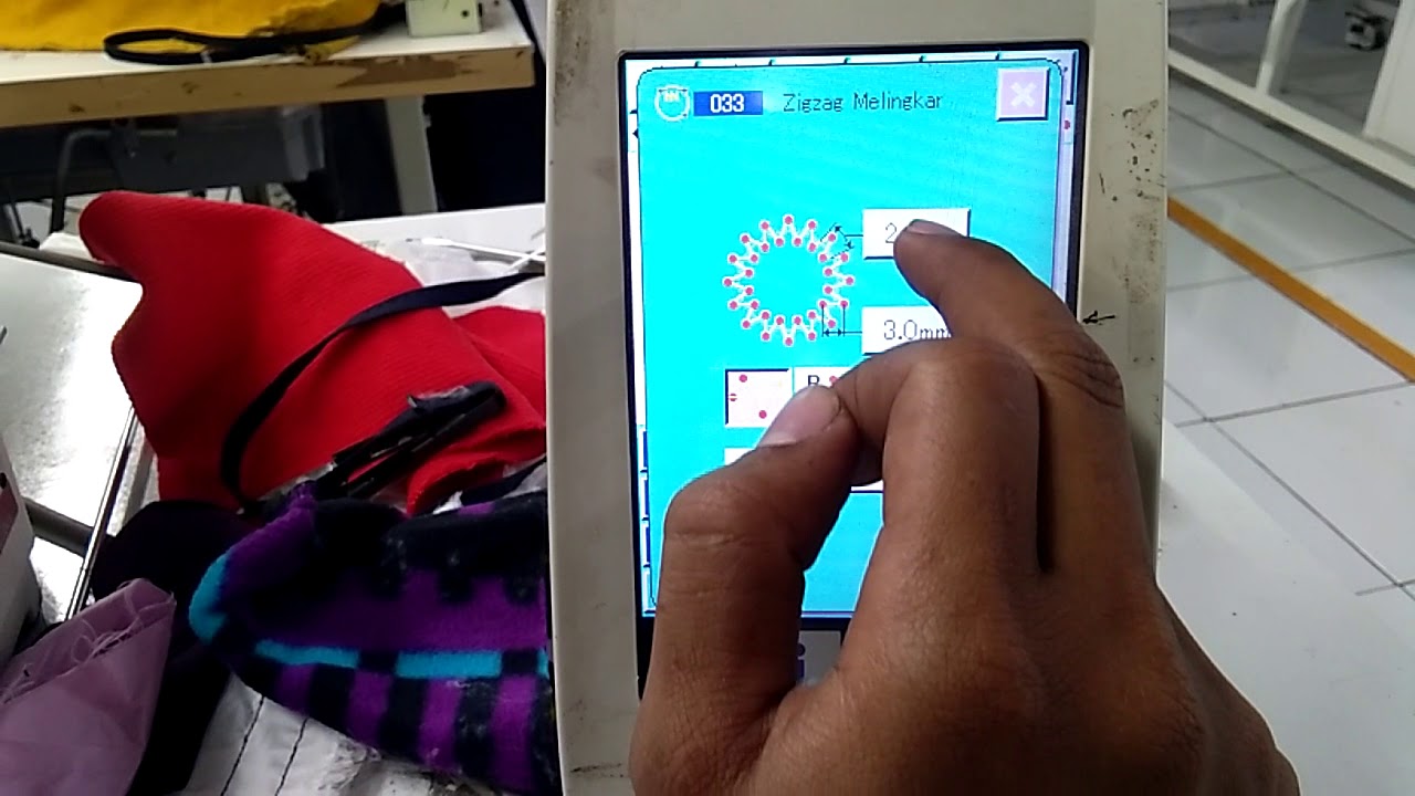 Cara Program zigjag Melingkar / Mata itik dengan Mesin Juki 