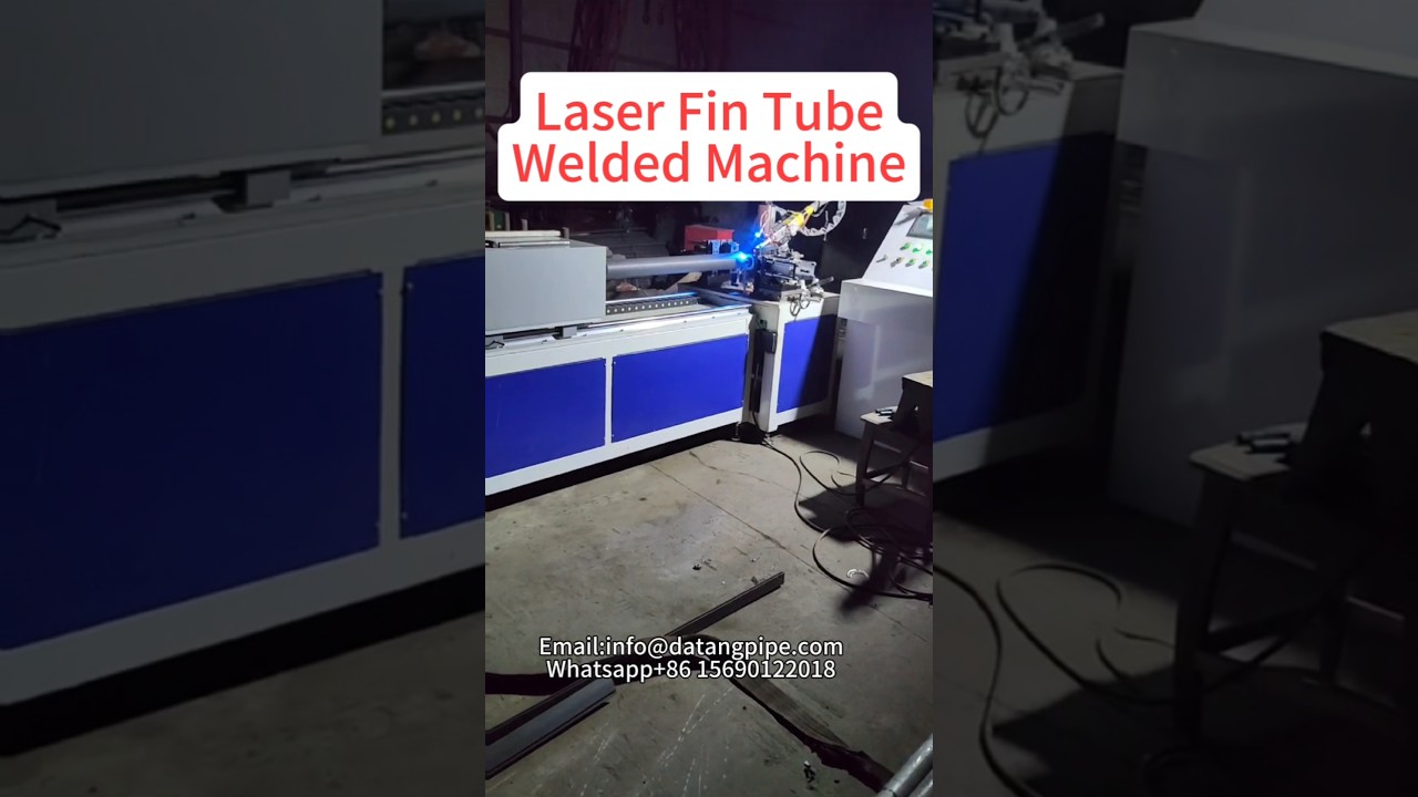 Laser finned tube welded machine produce line.