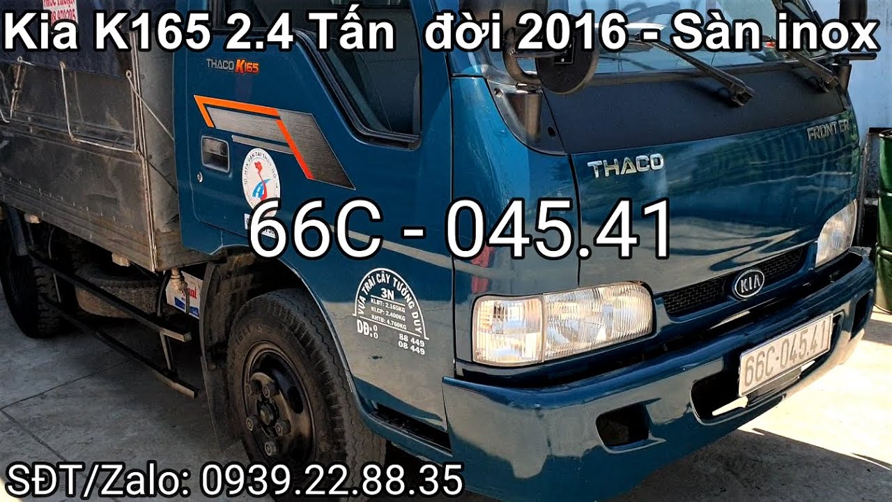 Bán xe tải Thaco Kia K165 cũ đời 2016 tải trọng 2Tấn4 thùng mui bạt ...