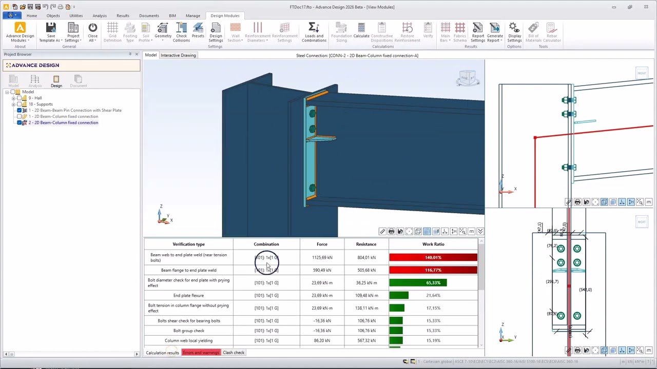 Advance Design - Steel Connection according to the AISC standard