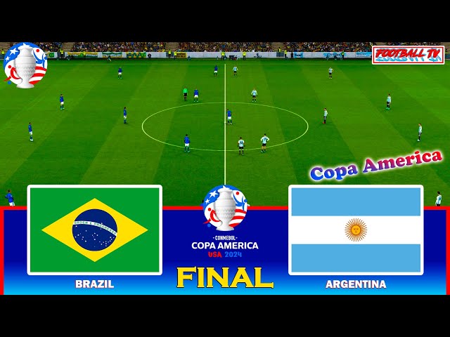 Brazil vs Argentina | Copa America 2024 Final | Full Match & All Goals |  PES Gameplay PC - YouTube