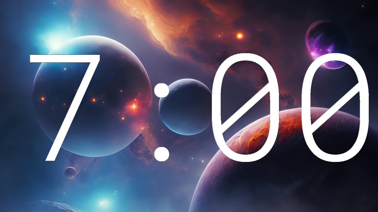 7 minutes Countdown Timer - Space Scene