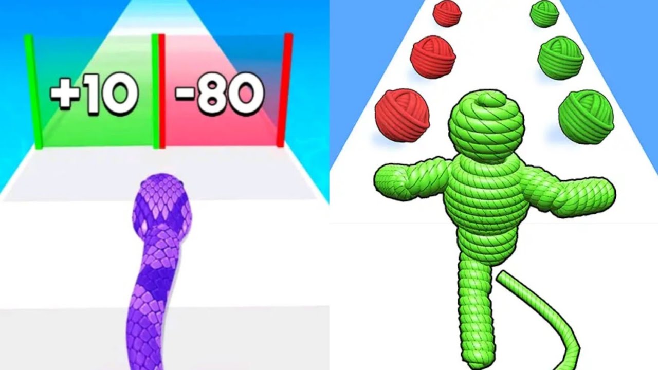 Snake Run Race VS Rope Man Run Max All Levels Gameplay Android,iOS NEW UPDATE