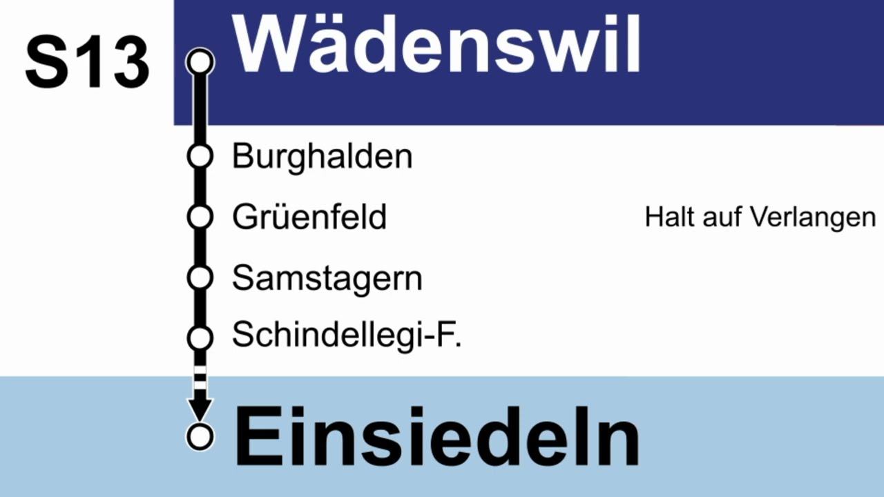 SOB Ansagen » S13 Wädenswil — Einsiedeln | SLBahnen
