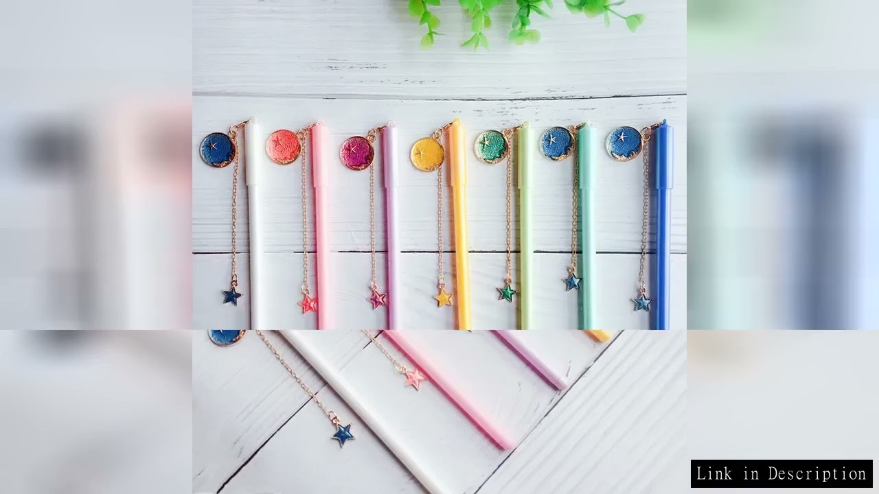 40PCS Creative Star Bookmark Pendant Pen Cute Individual Learning Stationery Plastic Sign Gel Pen Ka